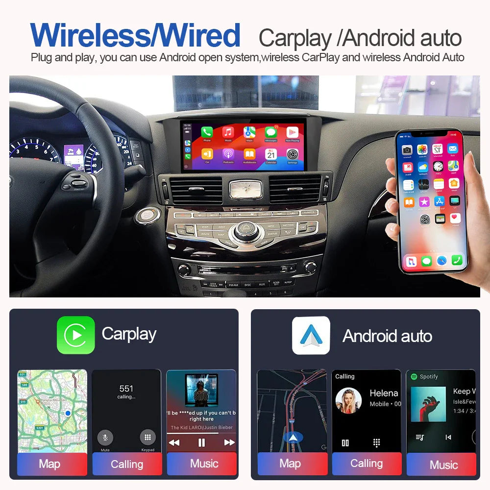 10.25inch Car Radio For Infiniti Q70 Q70L M25 M35 M37 2013-2019 Multimedia Player Wireless Carplay GPS Touch Head Unit Screen