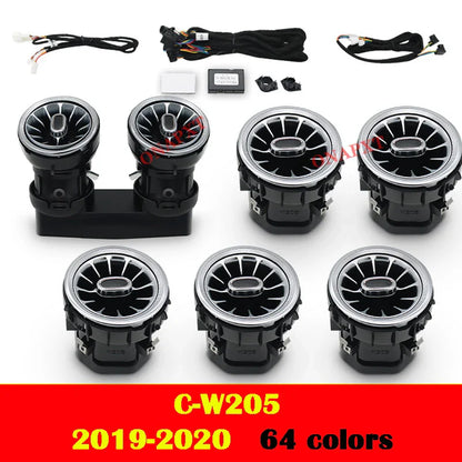 For Benz C/GLC/A/CLA/GLA/E/S/G For AMG W205 X253 W176 W117 W156 W213 W222 W464 Led Turbine Nozzle Ambient Light Air Vent Lamp