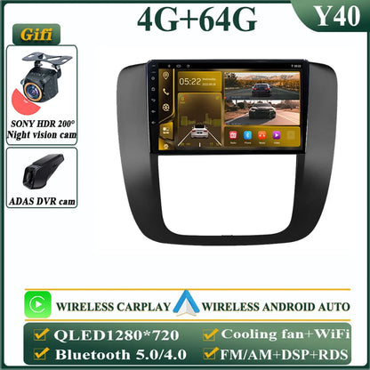 Android 14 Car For GMC Yukon Chevrolet Tahoe Suburban 2008-2012 GPS Navigation Multimedia Player Stereo Head Unit QLED Screen