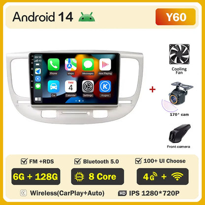 Android 2 din For Kia RIO 2 2005 - 2011 Car Radio Multimedia GPS Navigation Player Auto NO 2din DVD Screen Carplay Stereo WIFI