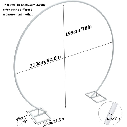 Round Wedding Arch Frame Circle Flower Balloon Archway Backdrop Stand Background Decoration