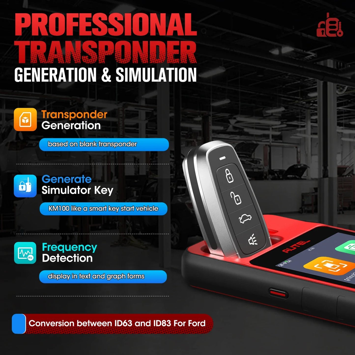 Autel MaxiIM KM100 KM100X Auto Key Programmer Smart Key Creation & OBD IMMO Learning Tool One-Minute Key Generation Immobilizer