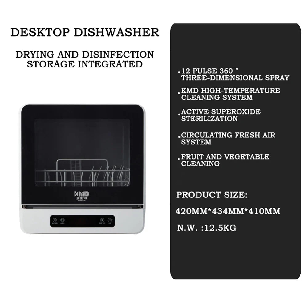 Kitchen Intelligent Lavavajillas Dishwasher Automatic Portable Disinfection Dishwasher Countertop