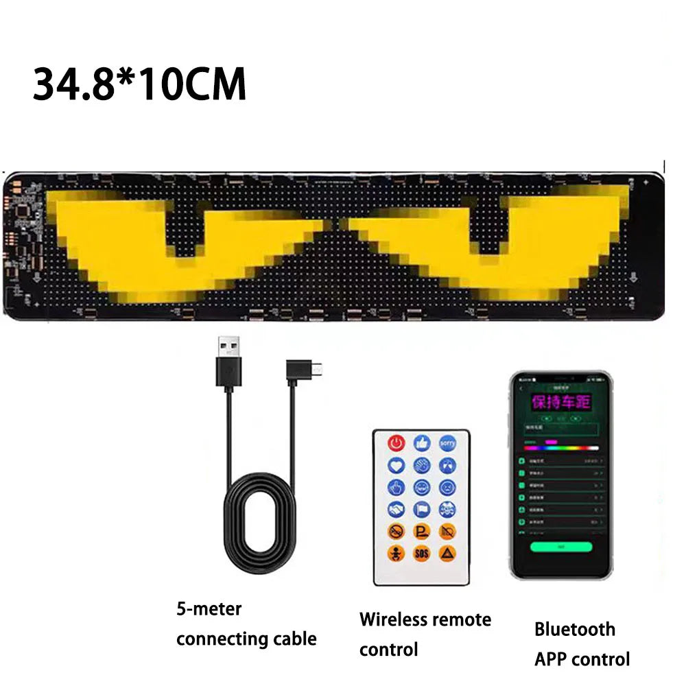 Devil's Eye LED display screen truck cab Front windshield LED decorative light Warning blink Animation display Car accessories