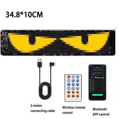 Devil's Eye LED display screen truck cab Front windshield LED decorative light Warning blink Animation display Car accessories