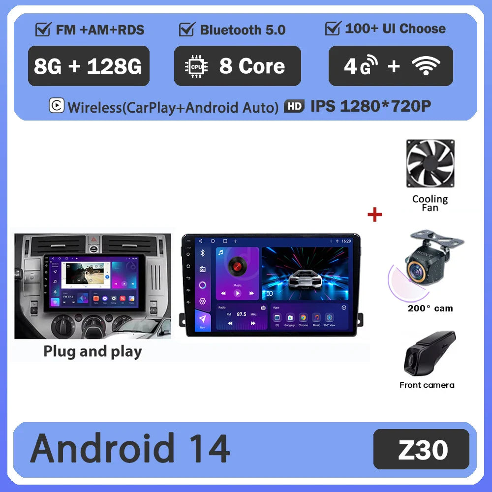 For Ford C-MAX 2003 - 2010 Android 14 Carplay Auto Car Radio Multimedia Video Player Navigation GPS No 2Din 2 Din DVD DSP 4G