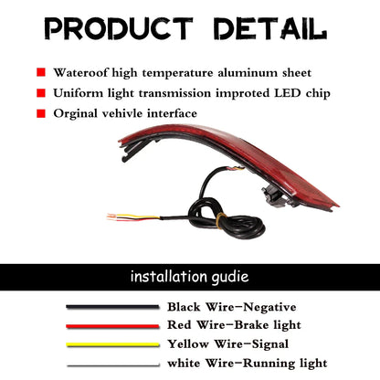 Red LED Car Rear Bumper Reflector Brake Tail Light w/ Sequential Turn Signal lights, Rear Fog Lights For 2016-2020 INFINITI QX60