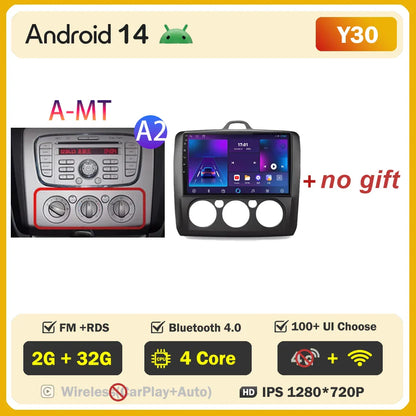 2din Android 14 Carplay Radio For ford focus 2 3 Mk2 Mk3 2004-2011 Automotive Car Multimedia GPS Autoradio 8 Core Wifi DSP BT