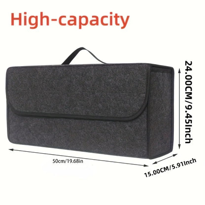 Gray Anti Slip Compartment Boot Storage Organizer Tool Car Storage Bag Car Trunk Organizer Soft Felt Storage Box Car Accessories power tools