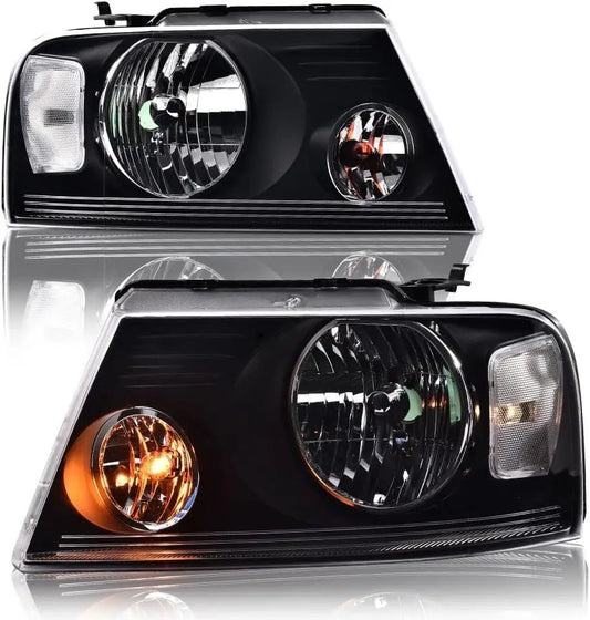 Headlight Assembly Compatible with Ford F150 2004 2005 2006 2007 2008/ Fit Lincoln Mark LT 2006-2008 Driver & Passenger Side Hea