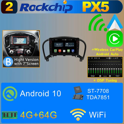 2Din Android 11 8G+128G Car Radio Stereo For Nissan Juke YF15 2010-2019 GPS Navigation Bluetooth 5.0 Tethering Carplay Autoradio