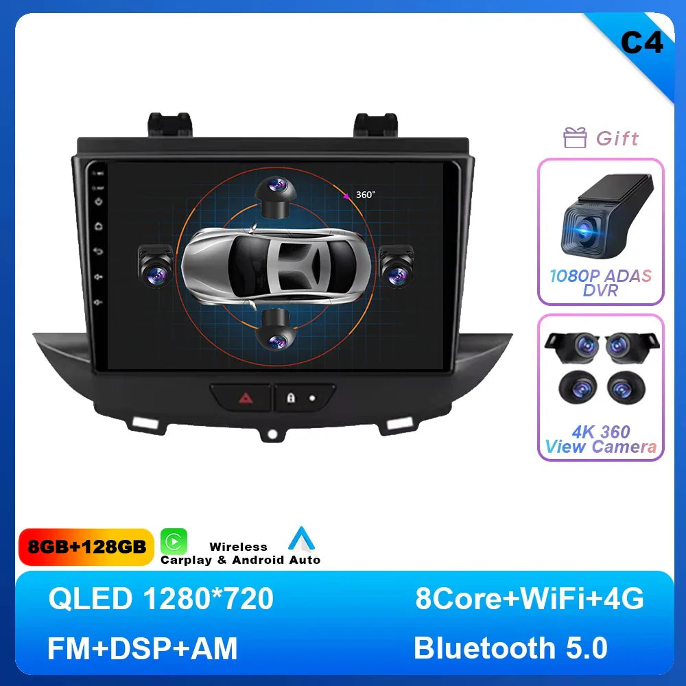 Android 14 Car Radio For Opel Grandland X crossland x 2016-2020 Multimedia Stereo Radio Video Player Carplay autoradio GPS 4G