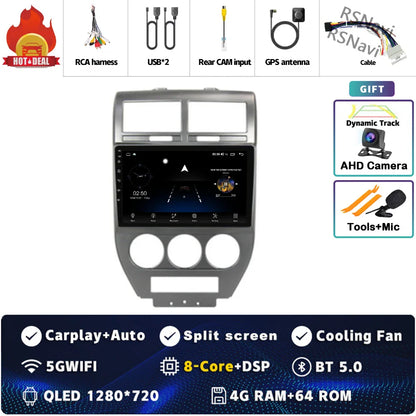 Android 14 For Dodge Caliber 2007 - 2012 2K QLED Android Car Radio Multimedia Video Player GPS AI Voice CarPlay 4G Stereo