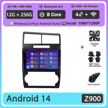 Android 14 For Dodge Charger LX 2005 - 2010 For Dodge Magnum 2 2003 - 2007 Car Radio Multimedia Video Player Navigation stereo