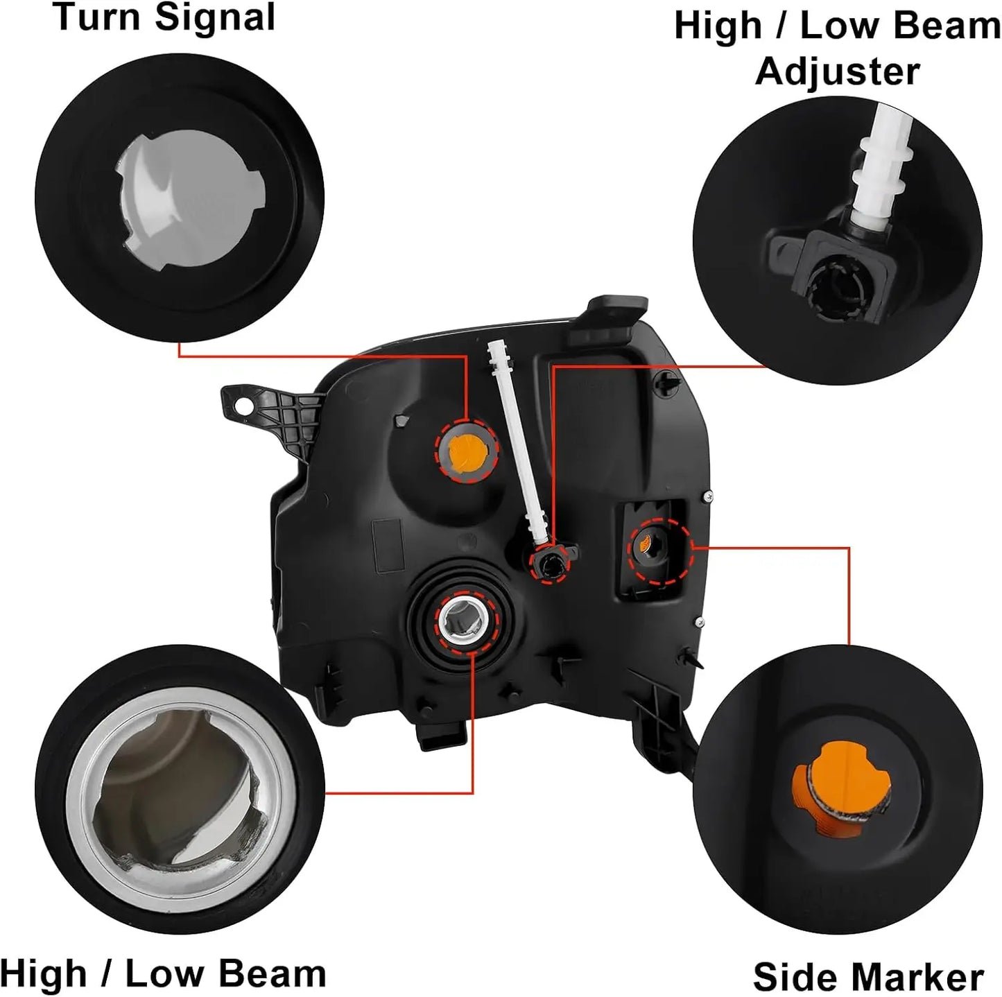 Headlight Assembly Halogen Compatible With 2007-2014 GMC Yukon 2007 2008 2009 2010 2011 2012 2013 2014 GMC Yukon Headlamp Assemb