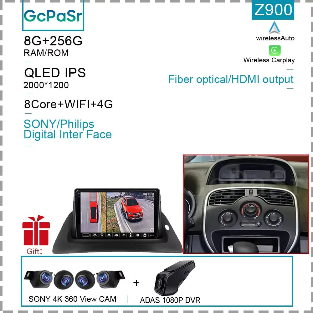 Car Radio Android For Renault kangoo 2008 2009 2010 2011 2012 2013 2014 2015 - 2018 Multimedia Player GPS Carplay Android Auto