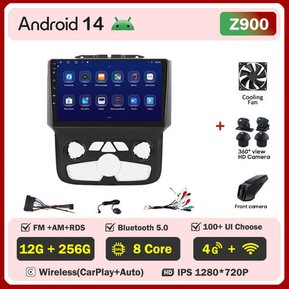 For Dodge Ram 1500 2500 3500 (2013-2019) Carplay Auto Screen Wireless Android Auto Car Intelligent Systems AutoMotive 8 Core DSP