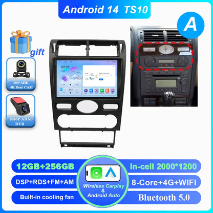 Android 14 Radio Stereo For Ford Mondeo MK 3 2000 2001 2002 2003 2004 2005-2007 Auto Multimedia Player GPS Navigation Bluetooth