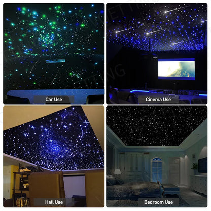 16W Twinkle LED Car Roof Star Light RGBW APP Music Remote Control Starry Sky Ceiling Fiber Optic Interior Atmosphere Decorative