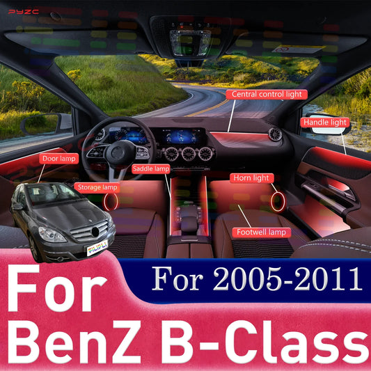 For BenZ B-Class APP Control 64 Color RGB Symphony Car Ambient Light Strip Interior Acrylic Guide LED Atmosphere Lamp