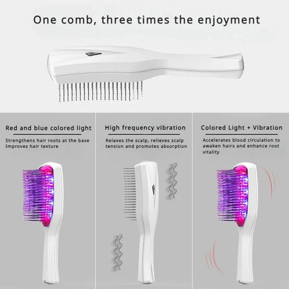 Led Mask Red and Blue Light Massage Therapy Devices Hair Growth Comb Led Infrared lamp Electric Massage Comb Relax Head Massage