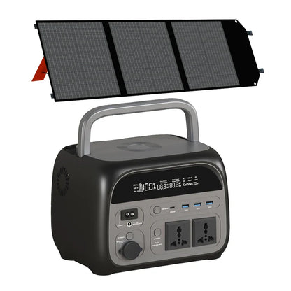 500W 1800W Power Station With 100W Solar Panel 18V USB TYPE-C Portable Power Bank 345Wh 1000Wh Lifepo4 Battery Charging Station
