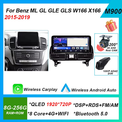 Android 14 Radio For Mercedes Benz ML GL GLE GLS W166 X166 2012-2019 12.3” 4.5NTG 5.0NTG Car Raido Multimedia Video Player GPS