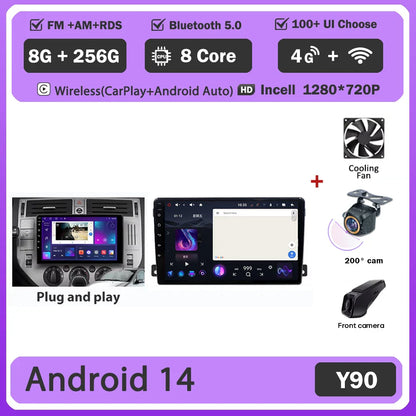 For Ford C-MAX 2003 - 2010 Android 14 Carplay Auto Car Radio Multimedia Video Player Navigation GPS No 2Din 2 Din DVD DSP 4G