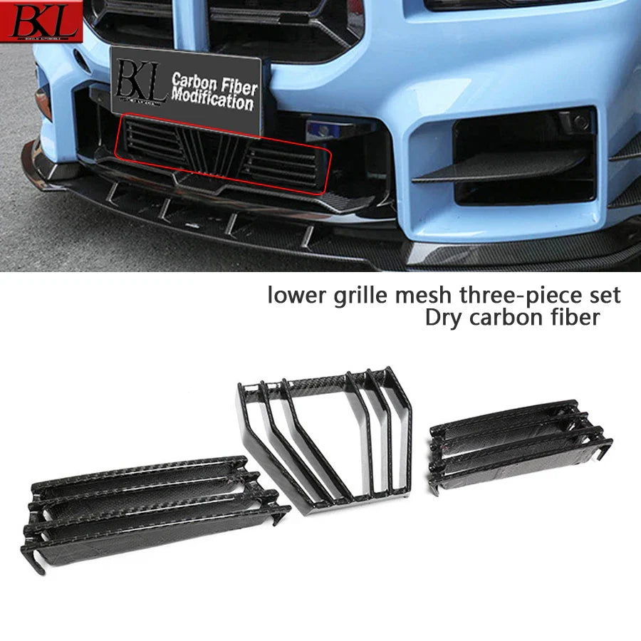 For BMW M2 series G87 dry carbon fiber wind blade fender side cheeks front bumper air vent trim spoiler car upgrade accessories