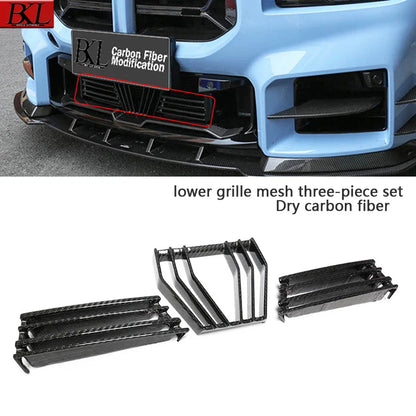 For BMW M2 series G87 dry carbon fiber wind blade fender side cheeks front bumper air vent trim spoiler car upgrade accessories
