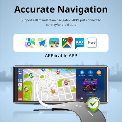 XUDA 11.26 Inch Portable Wireless CarPlay Screen Multimedia Video player Radio FM Compatible with Android Auto and Apple Carplay