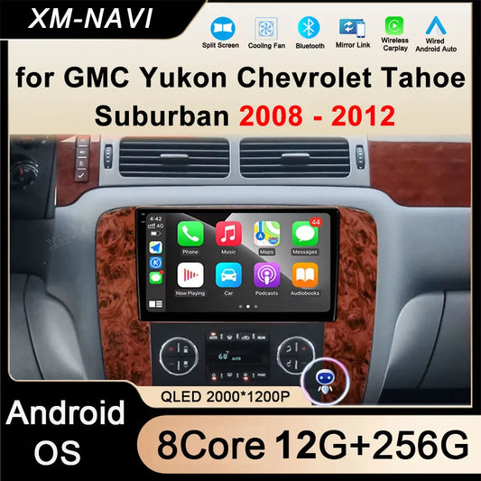 Android 14 for GMC Yukon Chevrolet Tahoe Suburban 2008-2012 Car Radio Multimedia Video Player Navigation Stereo GPS Navi 4G TOOL