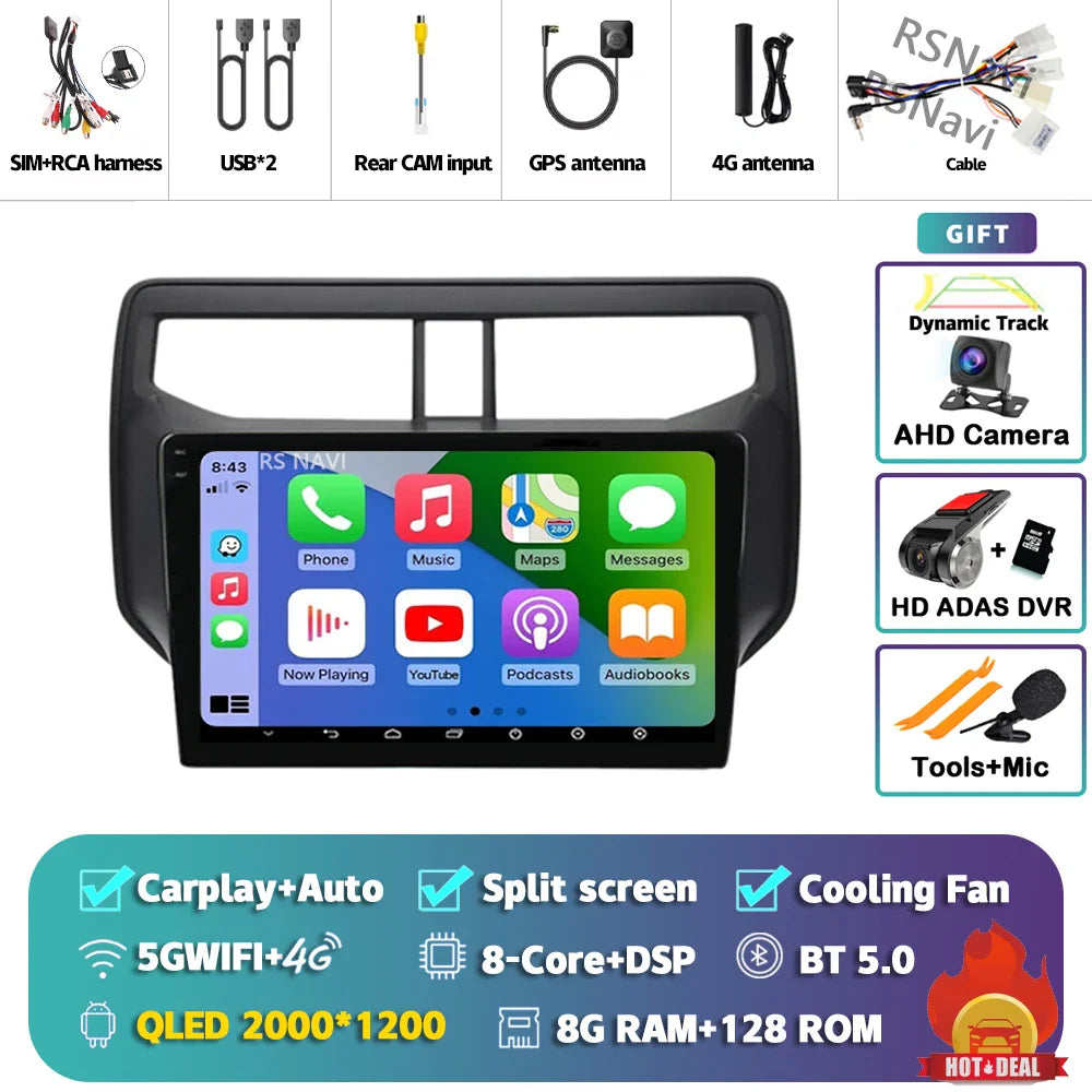 Android 14 Carplay Auto 2K Screen Car Radio BT Multimedia Player For Toyota Rush 2017 - 2020 Autoradio GPS Stereo 2din Head Unit