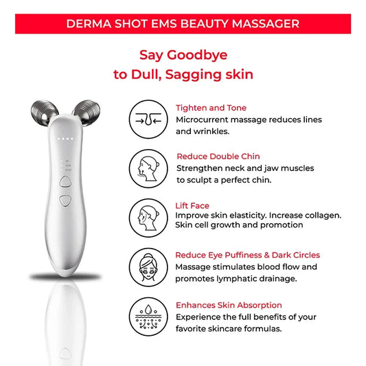 Microcurrent Facial Massager Roller Anti Wrinkles EMS Face Lift Skin Tightening Machine Skin Firming Care Slimming Beauty Tools