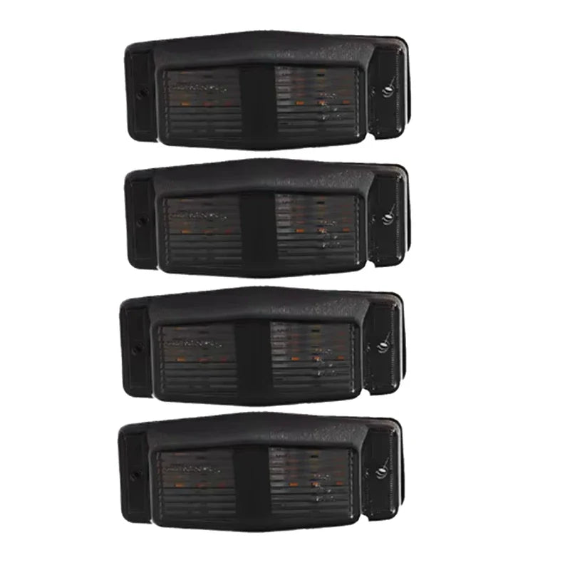 4Pcs Smoked White Front Grill Light LED Marker Lamp For Scania Volvo Man Benz Truck Lorry Double Burner Indicator Light