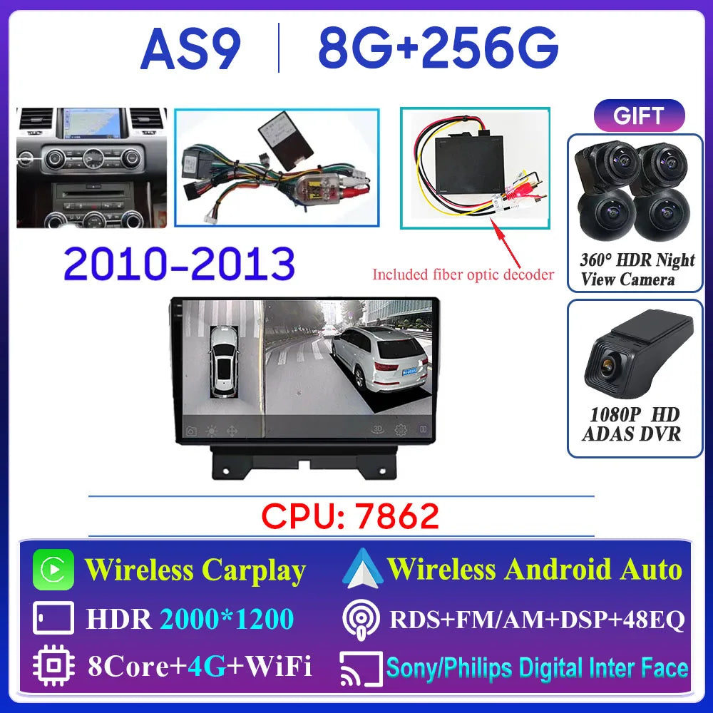 Car Radio Carplay For Land Rover Range Sport 2005 2006 2007 2008 2009  Multimedia Player GPS Navigation Android Auto 5G Wifi