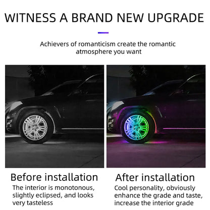 Symphony Car Hub Lights 15.5 inch Decorative light strip rgb Atmosphere light External ambient light Wheel Ring Neon Strip Light