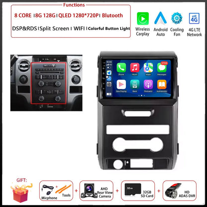For Ford F150 P415 Raptor 2008 - 2014 Car FM/AM DSP 4G Android OS Carplay Auto WIFI  Radio Stereo Multimedia Player 2din BT 5.0