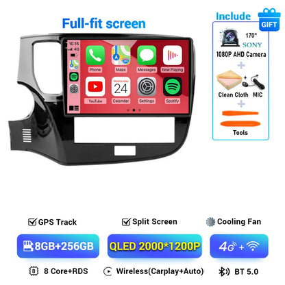 Android 14 CarPlay Auto Car Radio For Mitsubishi Outlander 3 III GF0W GG0W 2018 2019 2020 2021 Multimidia Video Player Stereo 4G