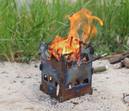 Keith Titanium Alloy Backpacking Wood Stove Outdoor Camping Stove Portable Ultralight Folding Wood Stove Pocket Stove Ti2201