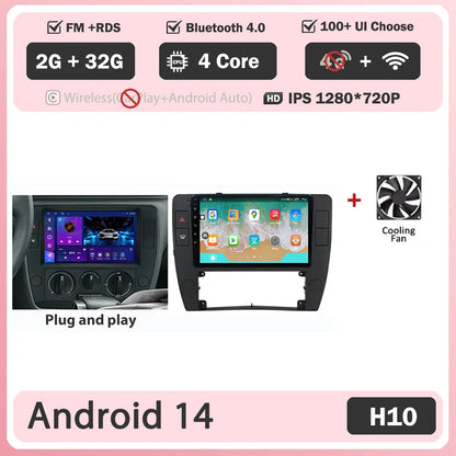 Android 14 Carplay+auto For Volkswagen Passat B5 2000 - 2005 Car Radio Multimedia Video Player Navigation GPS No 2din 2 din dvd