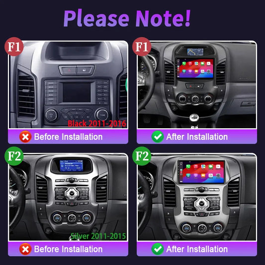 Android 14 For Ford Ranger 3 2011-2015 Car Radio Multimedia Navigation 4G GPS Bluetooth Wireless Carplay Head Unit Screen Stereo