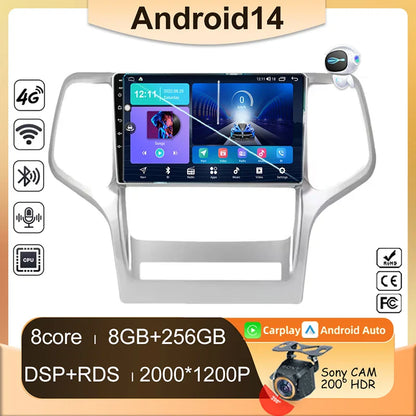 Car Android For Jeep Grand Cherokee WK2 2010 - 2013 Auto Radio Multimedia Player Stereo Video Touchscreen Navigation GPS WIFI
