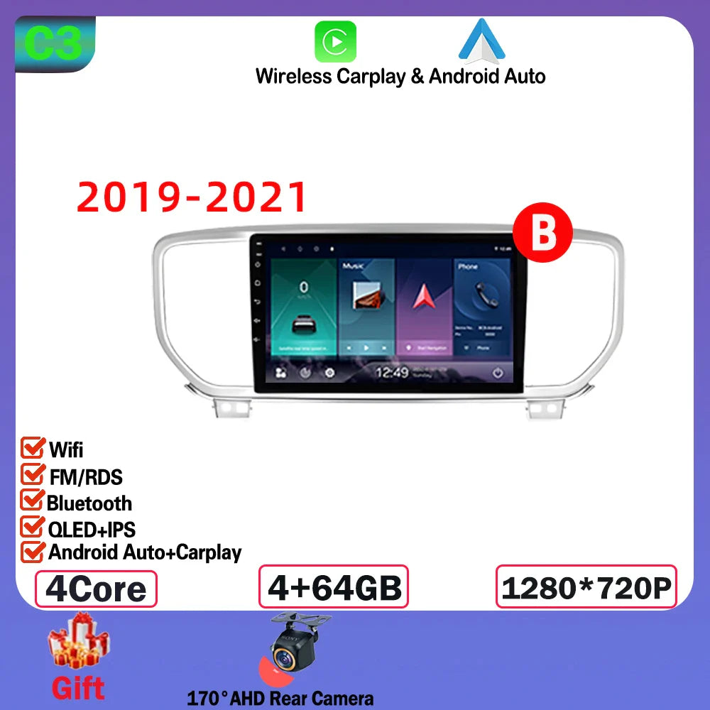 Android  For KIA Sportage 4 2016-2018 2019-2021 Multimedia Video Player Navigation GPS Stereo Wireless Carplay DSP WIFI NO 2DIN