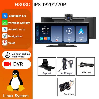 JIUYIN 11.26 inch 4K HD DVR Universal Car Radio Multimedia Navigation Wireless CarPlay Android Auto Mirror Music Player