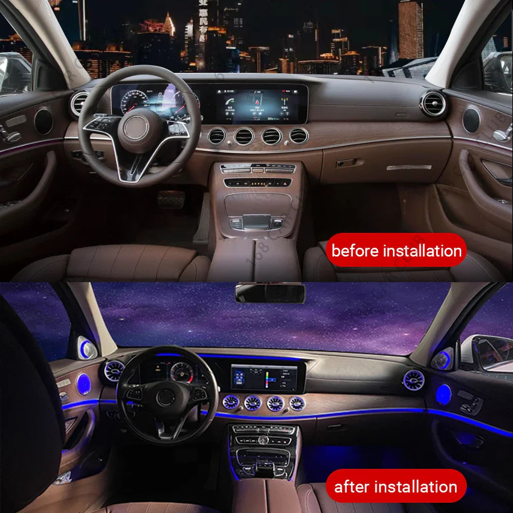 LED Air Vents 3D/4D Rotate Tweeter Speaker For Mercedes Benz W213 W238 E53 E63 E-Coupe Car 64 Colours Lnterior Decorative Lights