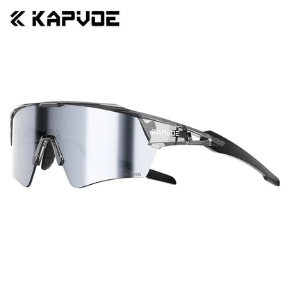 Kapvoe New Photochromic Cycling Sunglasses Men Women MTB Glasses UV400 Bicycle Eyewear Outdoor Sports Running Road Bike Goggles