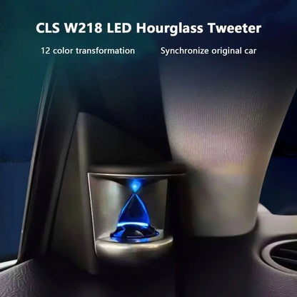 For Benz CLS-Class 2012-2017 12 Colors LED A-pillar Hourglass Tweeter W218 Ambient Light Upgrade Funnel Treble Atmosphere Lamp