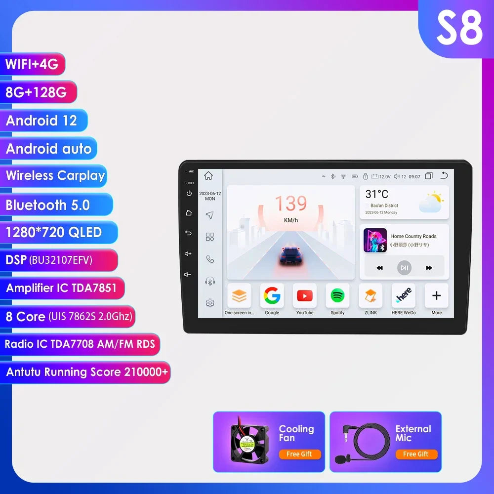 Hizpo 10.1 Inch Android Auto Car Radio Multimedia Video For JEEP Compass Patriot Chrysler 300C Sebring Liberty Dodge Wrangler BT
