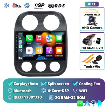 Android 14 For Jeep Compass Patriot 2010- 2016 2K QLED Android Car Radio Multimedia Video Player GPS AI Voice CarPlay Head Unit